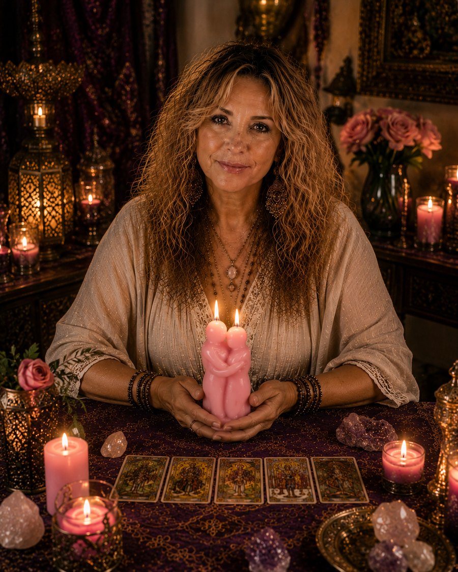 Clara de Oteiza en su altar