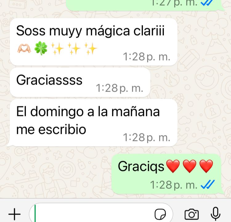 Captura de una conversación real por WhatsApp con un testimonio